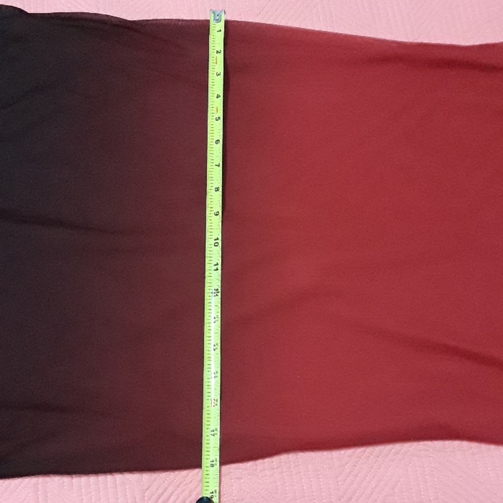 A.BYER ELEGANT LONG SLEEVES RED AND BURGUNDY DRESS - Picture 4 of 5